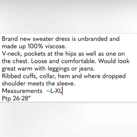 Merlot Sweater Dress Viscose Large/XL - Picture 9 of 9